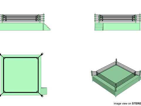 Ring Arena - 4 sided 3D Model