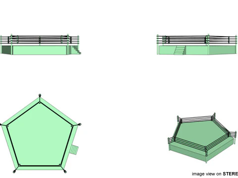 Ring Arena - 5 sided 3D Model