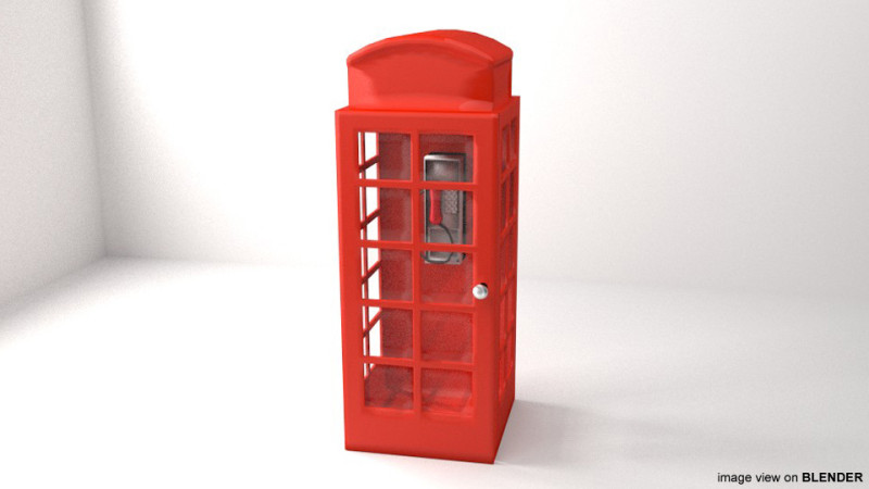 Phonebooth - Type 1 3D 모델 .c4d .max .obj .3ds .fbx .stl .blend 