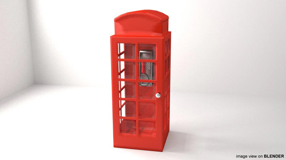 Phonebooth - Type 1 3D Model .c4d .max .obj .3ds .fbx .stl .blend 
