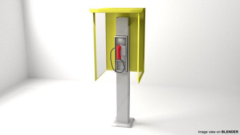 Phonebooth - Type 2 3D 模型 .c4d .max .obj .3ds .fbx .stl .blend 
