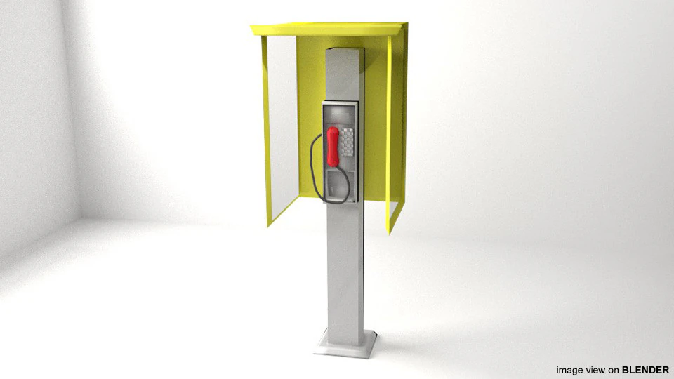 Phonebooth - Type 2 3D Model .c4d .max .obj .3ds .fbx .stl .blend 