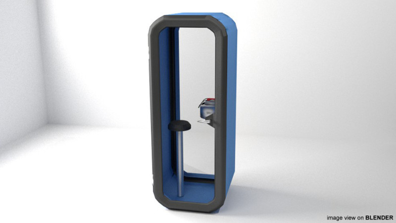Phonebooth - Type 3 3D Model .c4d .max .obj .3ds .fbx .stl .blend 