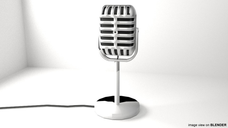 Microphone - Type 3 Model 3D .c4d .max .obj .3ds .fbx .stl .blend 