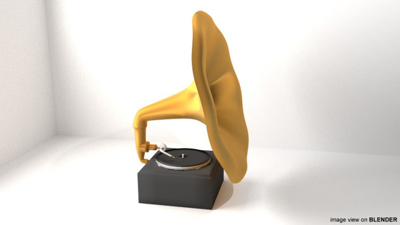 Phonograph - Type 3 3D Модель .c4d .max .obj .3ds .fbx .stl .blend 