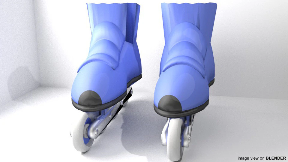 Inline Skates 3D Model .c4d .max .obj .3ds .fbx .stl .blend 