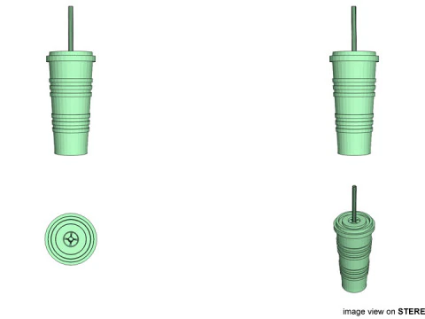 Copo Descart&aacute;vel Tipo 3 Modelo 3D