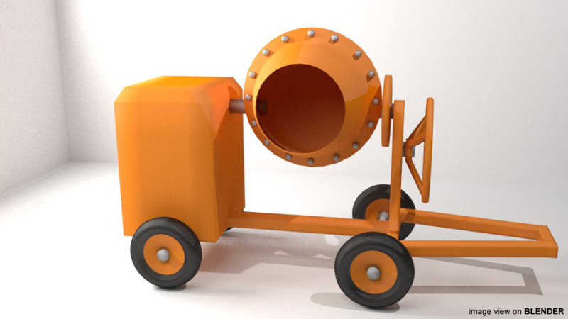 Concrete Mixer Machine - Type 1 3D 模型 .c4d .max .obj .3ds .fbx .stl .blend 