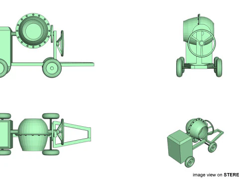 Concrete Mixer Machine - Type 1 3D Model