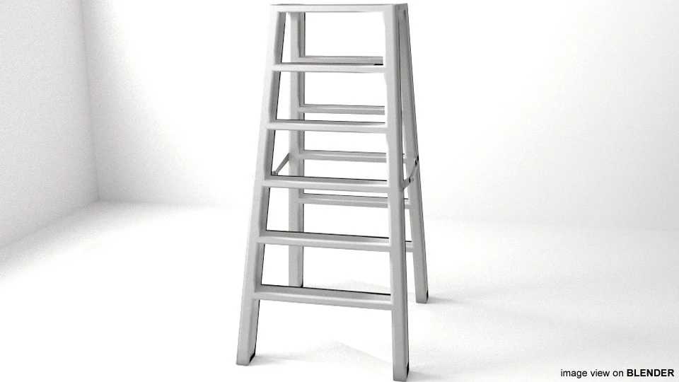 Ladder - Type 2 3D Model .c4d .max .obj .3ds .fbx .stl .blend 