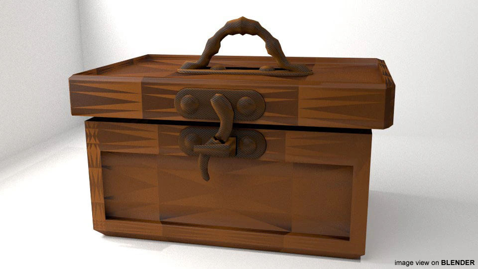 Treasure Chest - Type 1 3D Model .c4d .max .obj .3ds .fbx .stl .blend 