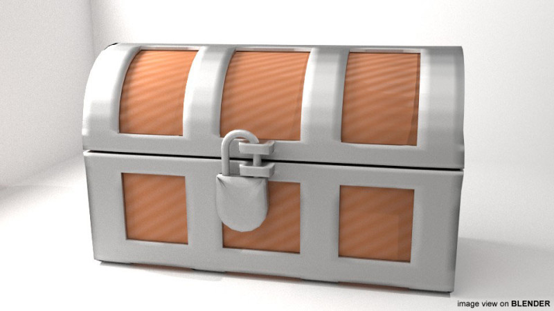 Treasure Chest - Type 2 3D 모델 .c4d .max .obj .3ds .fbx .stl .blend 