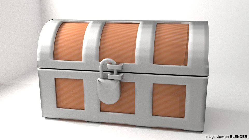 Treasure Chest - Type 2 3D Model .c4d .max .obj .3ds .fbx .stl .blend 
