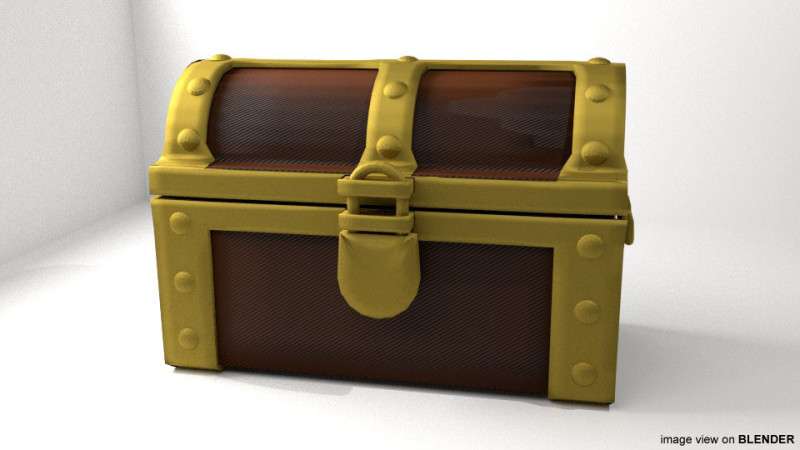 Treasure Chest - Type 3 Model 3D .c4d .max .obj .3ds .fbx .stl .blend 