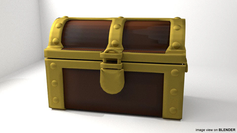 Treasure Chest - Type 3 3D Model .c4d .max .obj .3ds .fbx .stl .blend 