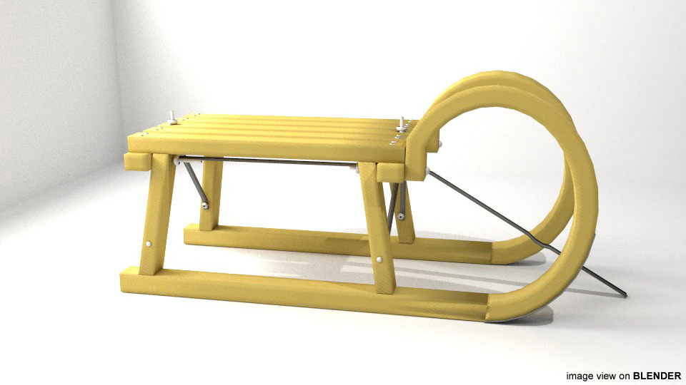 Sled - Type 1 3D Model .c4d .max .obj .3ds .fbx .stl .blend 