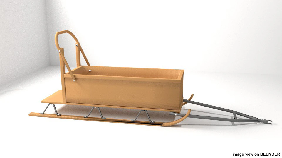 Sled - Type 2 3D Model .c4d .max .obj .3ds .fbx .stl .blend 