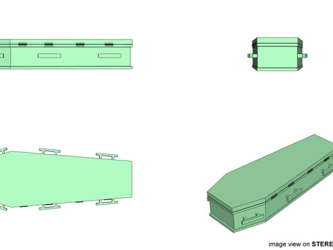 Coffin - Hexagonal Box Model 3D