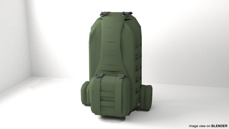 Backpack - Military 3Dモデル .c4d .max .obj .3ds .fbx .stl .blend 