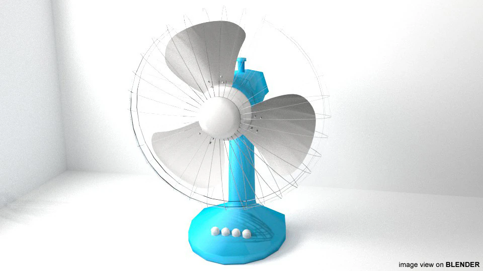 Fan - Desktop 3D Model .c4d .max .obj .3ds .fbx .stl .blend 