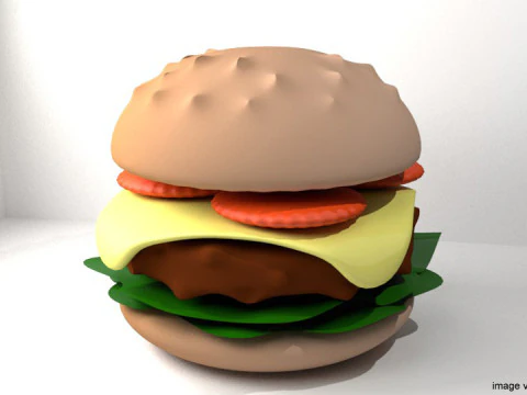 Fast food - Hamb&uacute;rguer Modelo 3D