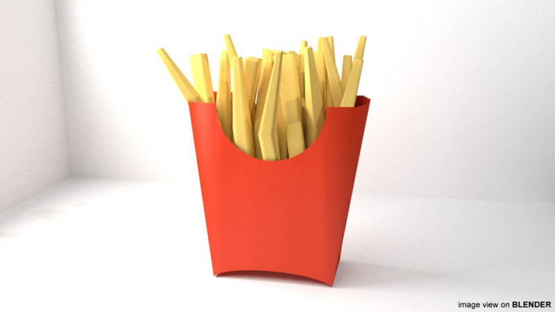 Fast food - French Fries Model 3D .c4d .max .obj .3ds .fbx .stl .blend 