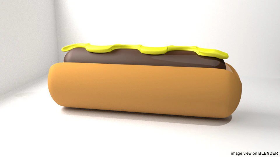 Fast food - Hotdog 3D Model .c4d .max .obj .3ds .fbx .stl .blend