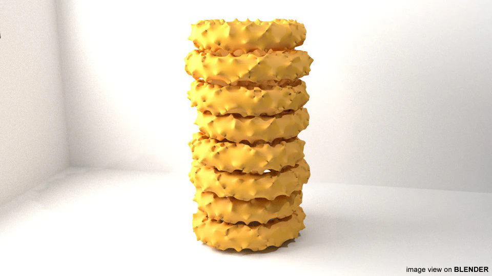 Fast food - Onion Rings 3D Model .c4d .max .obj .3ds .fbx .stl .blend 
