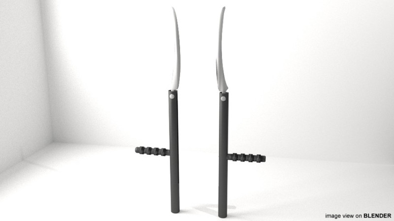 Double Sticks - Blades 3D Model .c4d .max .obj .3ds .fbx .stl .blend 