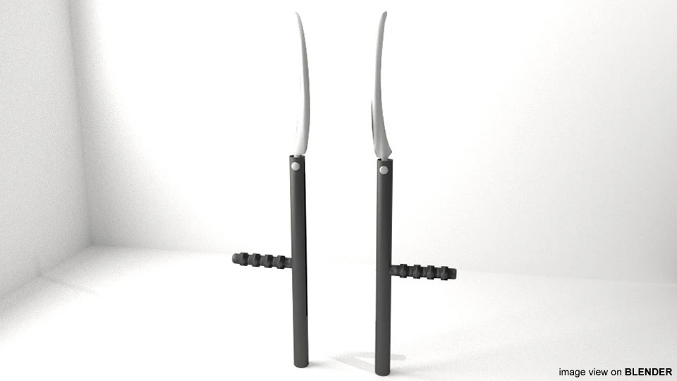 Double Sticks - Blades 3D Model .c4d .max .obj .3ds .fbx .stl .blend 