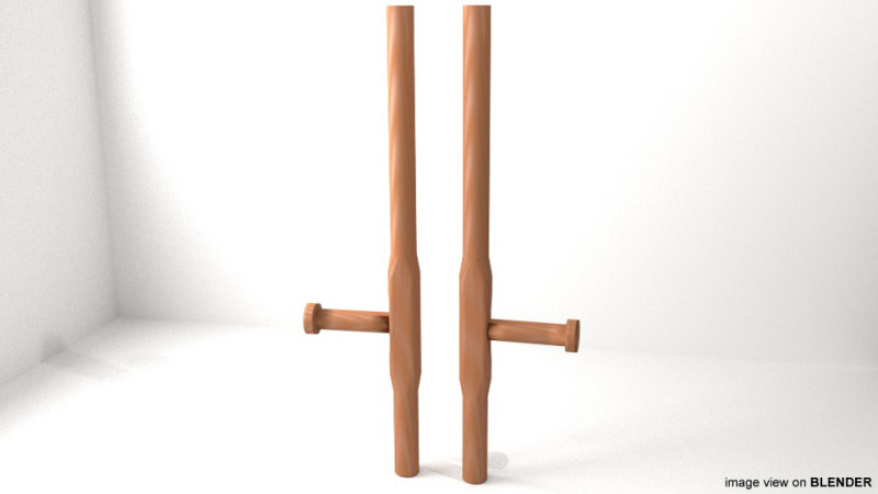 Double Sticks - Wooden 3Dモデル .c4d .max .obj .3ds .fbx .stl .blend 