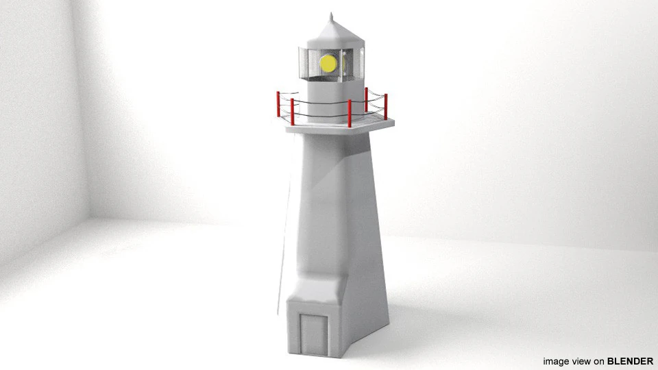Lighthouse - Type 1 3D Model .c4d .max .obj .3ds .fbx .stl .blend 