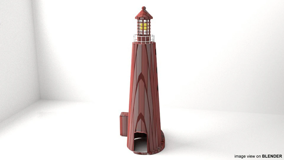 Lighthouse - Type 2 3D Model .c4d .max .obj .3ds .fbx .stl .blend 