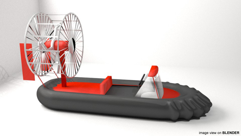 Hovercraft - Type 1 3D Model .c4d .max .obj .3ds .fbx .stl .blend 