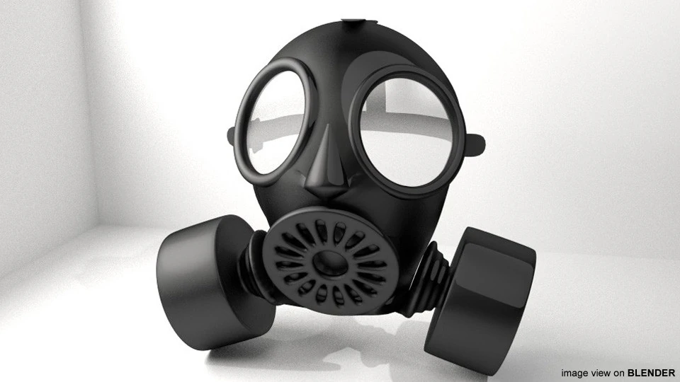Gasmask Type 1 3D Model .c4d .max .obj .3ds .fbx .stl .blend 