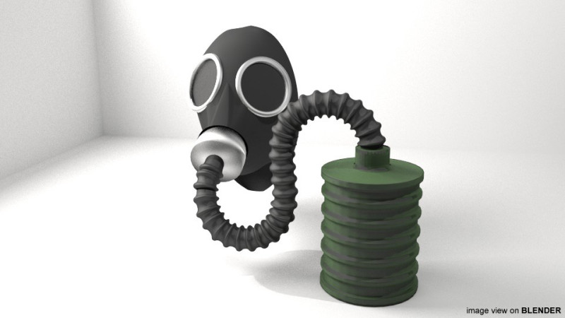 Gasmask Type 3 3Dモデル .c4d .max .obj .3ds .fbx .stl .blend 