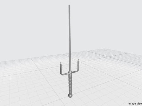 Short-handled Trident - Type 1 3D Model