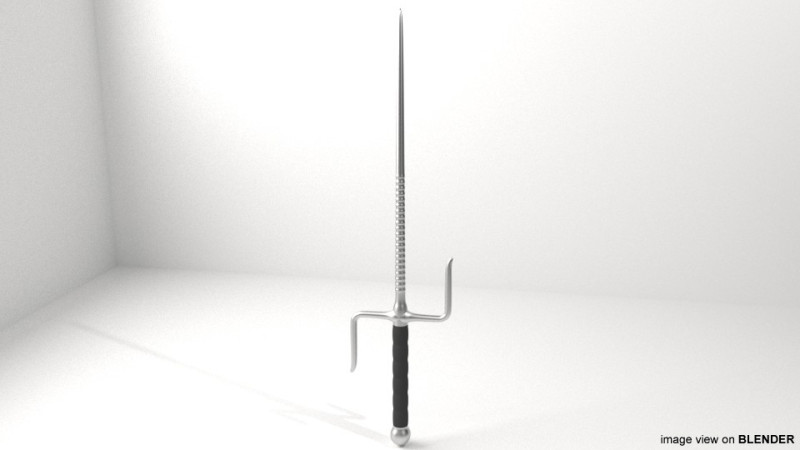 Short-handled Trident - Type 2 3D Model .c4d .max .obj .3ds .fbx .stl .blend 