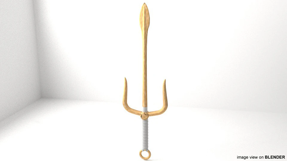 Short-handled Trident - Type 3 3D Model .c4d .max .obj .3ds .fbx .stl .blend 