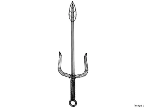Short-handled Trident - Type 3 3D Model