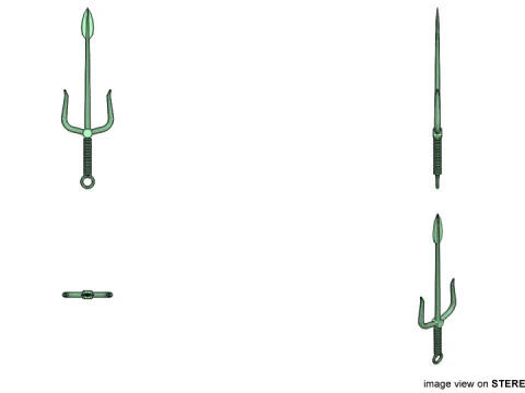 Short-handled Trident - Type 3 3D Model