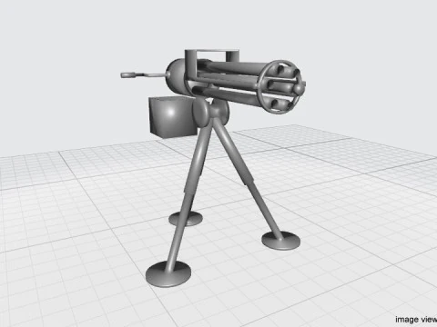 Gatlinggun Type 2 3D Model