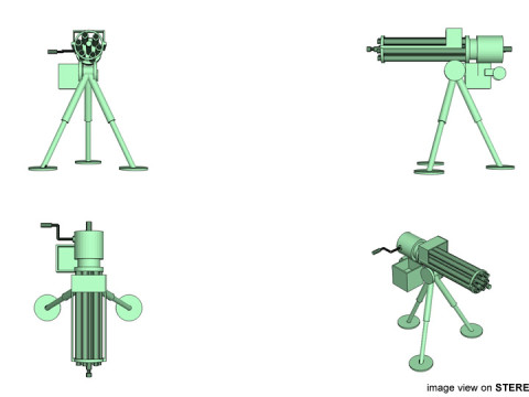 Gatlinggun Type 2 3D Model