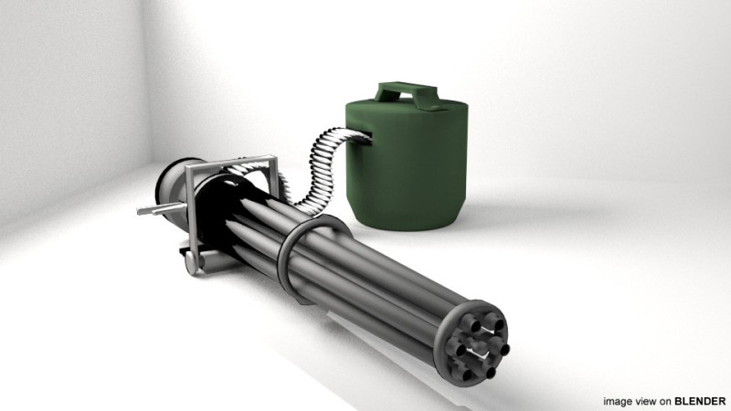 Gatlinggun Type 3 Modelo 3D .c4d .max .obj .3ds .fbx .stl .blend