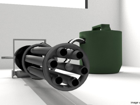 Gatlinggun Type 3 Modelo 3D