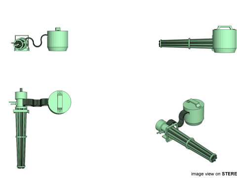 Gatlinggun Type 3 Modelo 3D