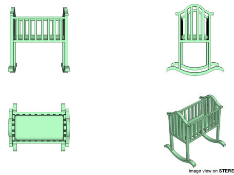 Rocking Bed - Cradle 3Dモデル