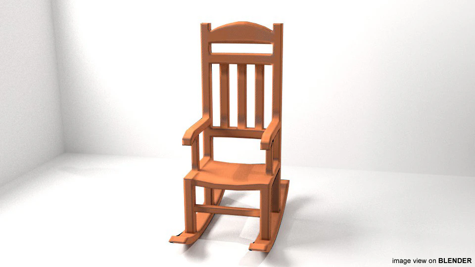 ロッキングチェア 3Dモデル .c4d .max .obj .3ds .fbx .stl .blend 