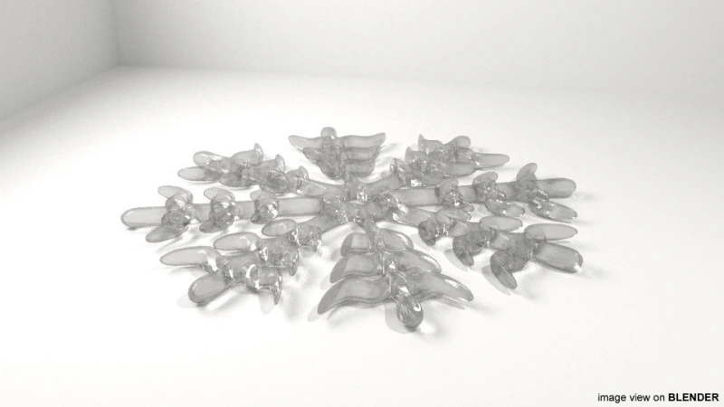 Снежинка - Тип 1 3D Модель .c4d .max .obj .3ds .fbx .stl .blend