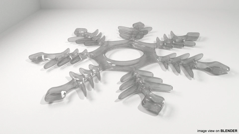 スノーフレーク - タイプ 5 3Dモデル .c4d .max .obj .3ds .fbx .stl .blend